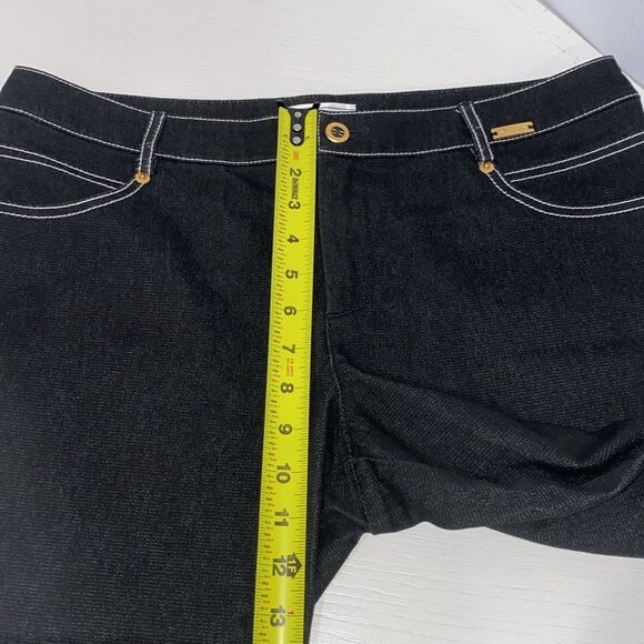 St. John Sport Black Denim Capri Pants With White Stitching 4 Pocket Size 12 - Picture 7 of 12